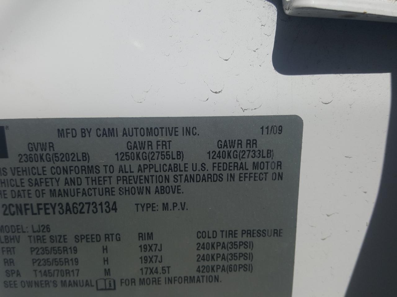 Photo 10 from auction – 2010 CHEVROLET EQUINOX LT with VIN 2CNFLFEY3A6273134