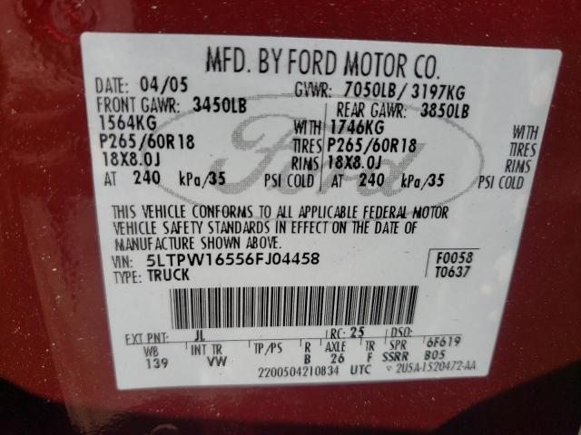 Photo 10 from auction – 2006 LINCOLN MARK LT with VIN 5LTPW16556FJ04458