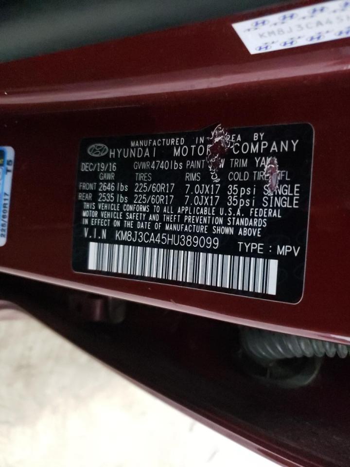 Photo 10 from auction – 2017 HYUNDAI TUCSON LIM with VIN KM8J3CA45HU389099