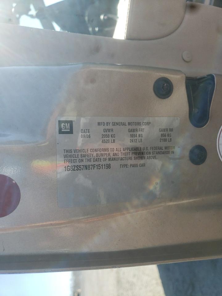 Photo 10 from auction – 2007 SATURN AURA XE with VIN 1G8ZS57N87F151198
