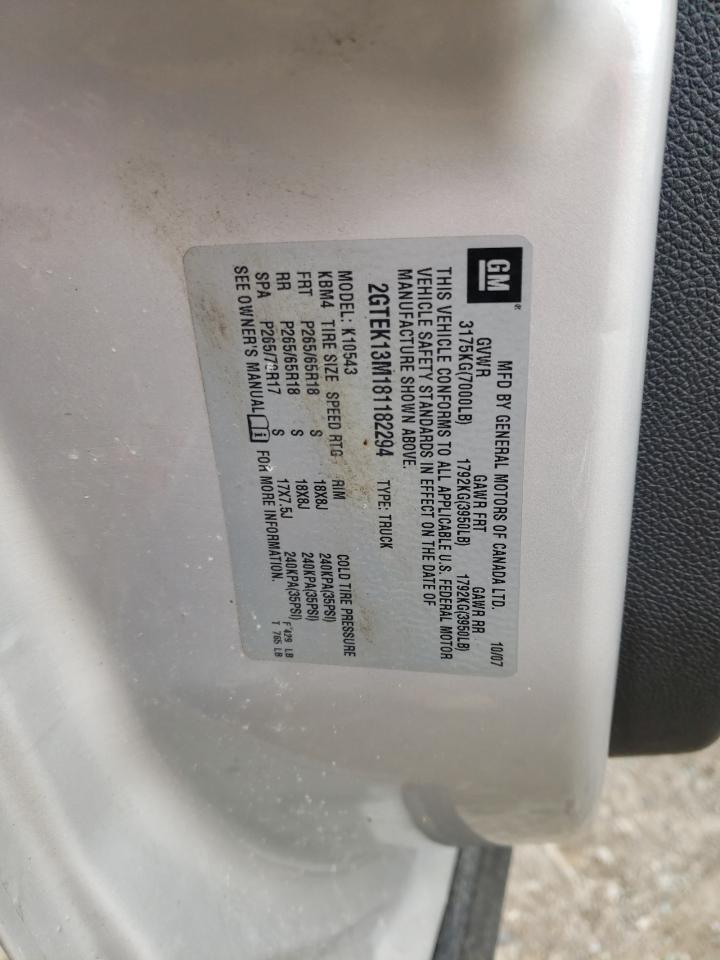 Photo 10 from auction – 2008 GMC SIERRA K15 with VIN 2GTEK13M181182294