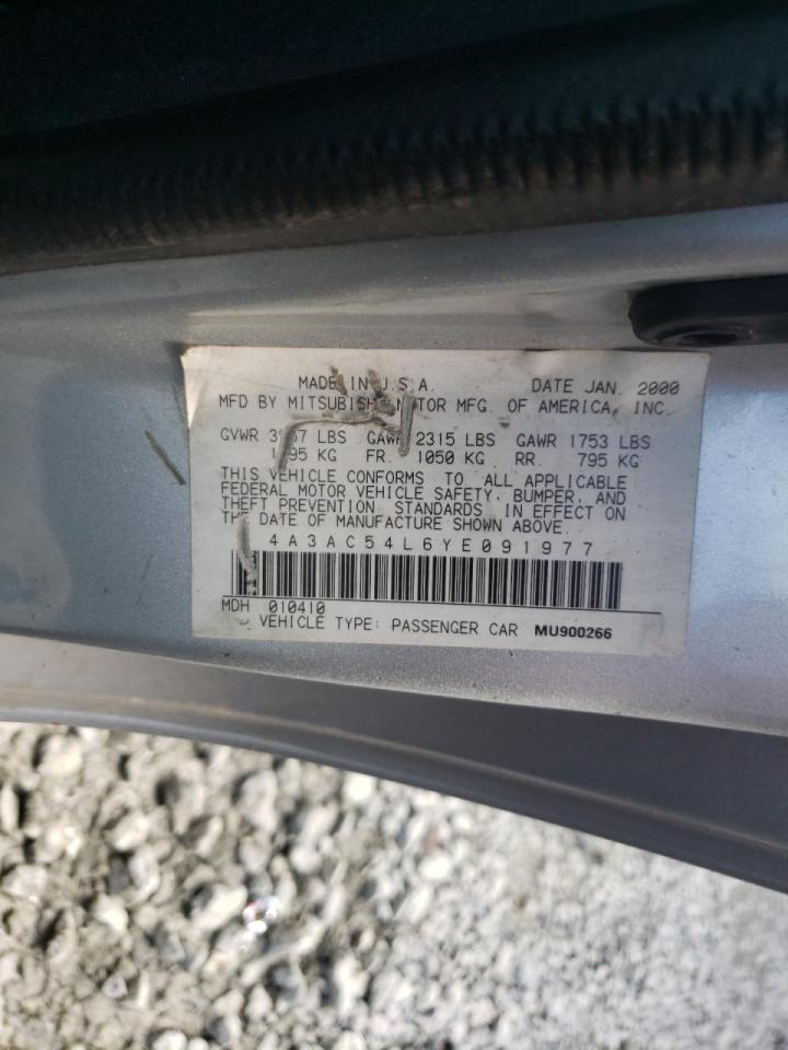 Photo 10 from auction – 2000 MITSUBISHI ECLIPSE GT with VIN 4A3AC54L6YE091977