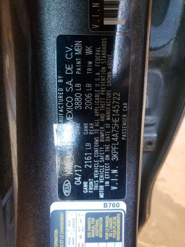 Photo 10 from auction – 2017 KIA FORTE LX with VIN 3KPFL4A75HE145722
