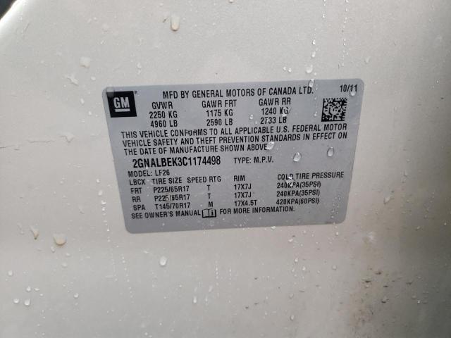 Photo 10 from auction – 2012 CHEVROLET EQUINOX LS with VIN 2GNALBEK3C1174498