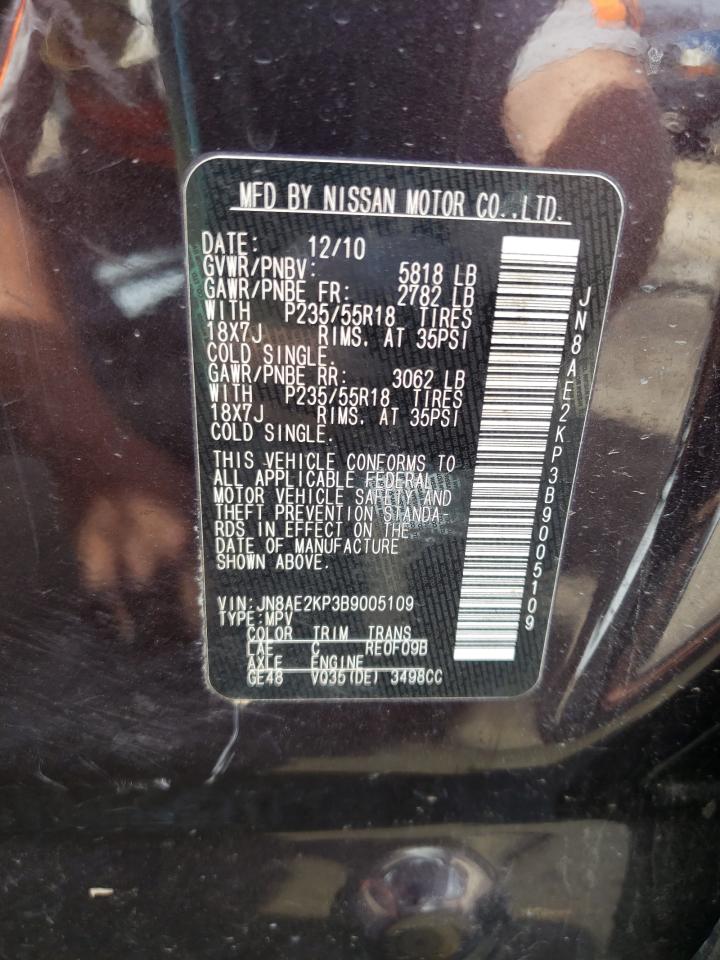Photo 10 from auction – 2011 NISSAN QUEST S with VIN JN8AE2KP3B9005109