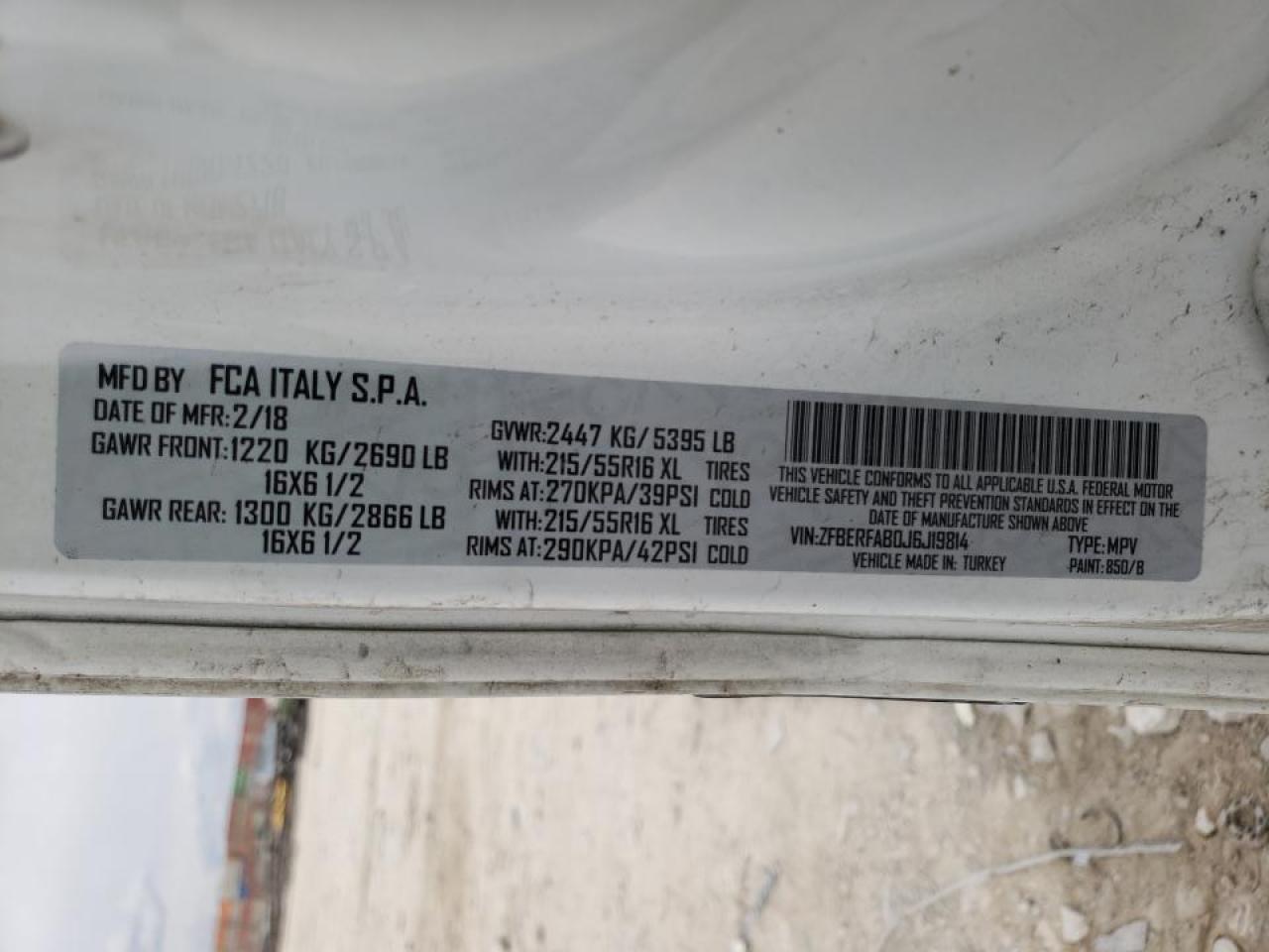 Photo 10 from auction – 2018 RAM PROMASTER with VIN ZFBERFAB0J6J19814