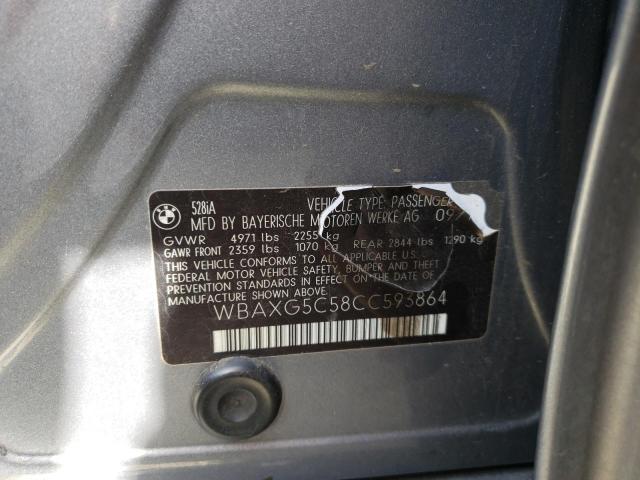 Photo 10 from auction – 2012 BMW 528 I with VIN WBAXG5C58CC593864