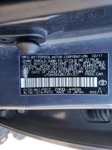 Photo 10 from auction – 2011 TOYOTA PRIUS with VIN JTDKN3DU8B1451327