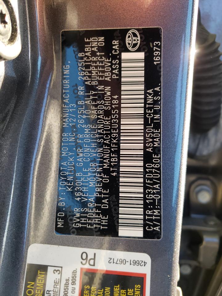 Photo 10 from auction – 2014 TOYOTA CAMRY L with VIN 4T1BF1FK9EU355184