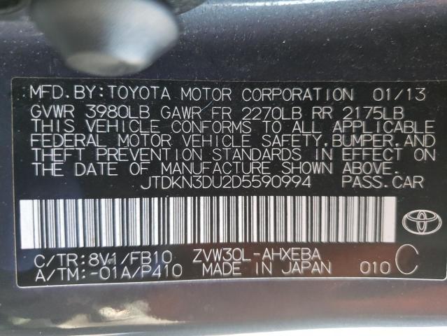 Photo 10 from auction – 2013 TOYOTA PRIUS with VIN JTDKN3DU2D5590994