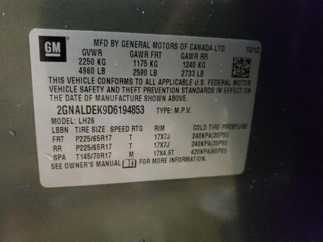 Photo 10 from auction – 2013 CHEVROLET EQUINOX LT with VIN 2GNALDEK9D6194853