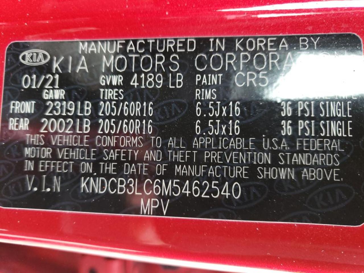 Photo 10 from auction – 2021 KIA NIRO LX with VIN KNDCB3LC6M5462540