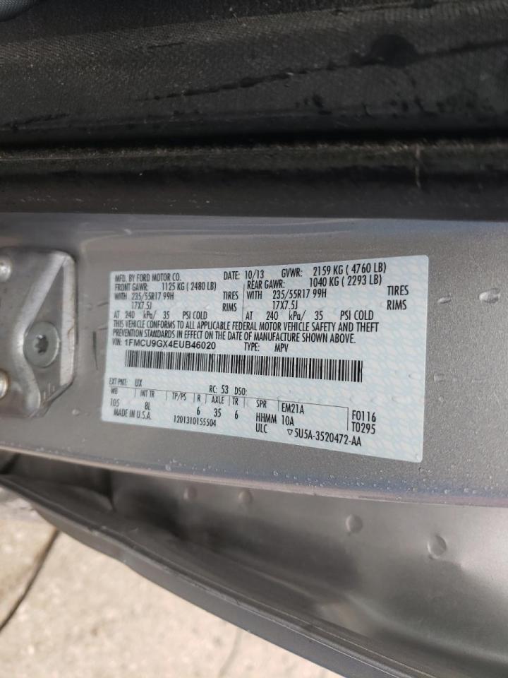 Photo 10 from auction – 2014 FORD ESCAPE SE with VIN 1FMCU9GX4EUB46020