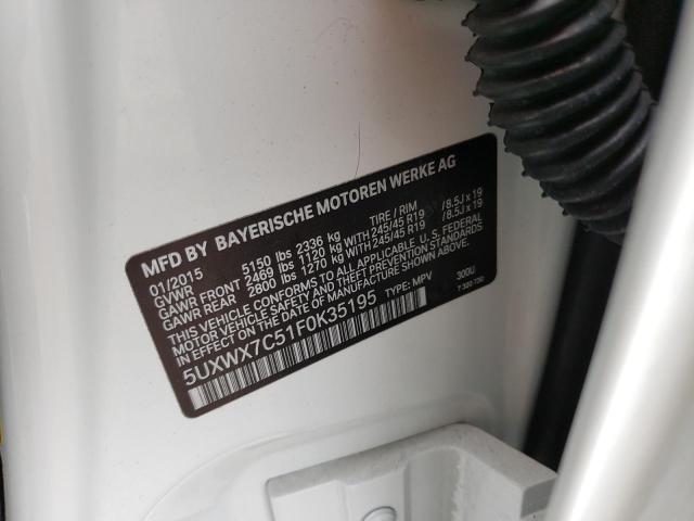Photo 10 from auction – 2015 BMW X3 XDRIVE3 with VIN 5UXWX7C51F0K35195