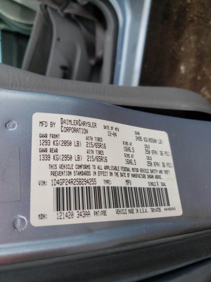 Photo 10 from auction – 2005 DODGE GRAND CARA with VIN 1D4GP24R25B294255