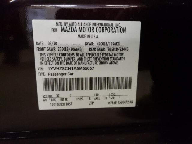 Photo 10 from auction – 2010 MAZDA 6 I with VIN 1YVHZ8CH1A5M55057