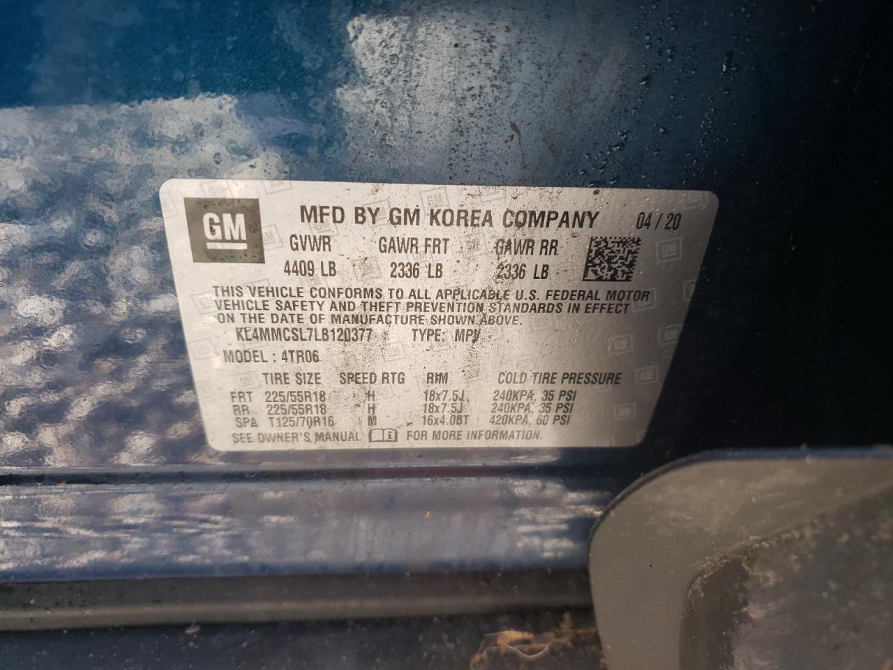Photo 10 from auction – 2020 BUICK ENCORE GX with VIN KL4MMCSL7LB120377