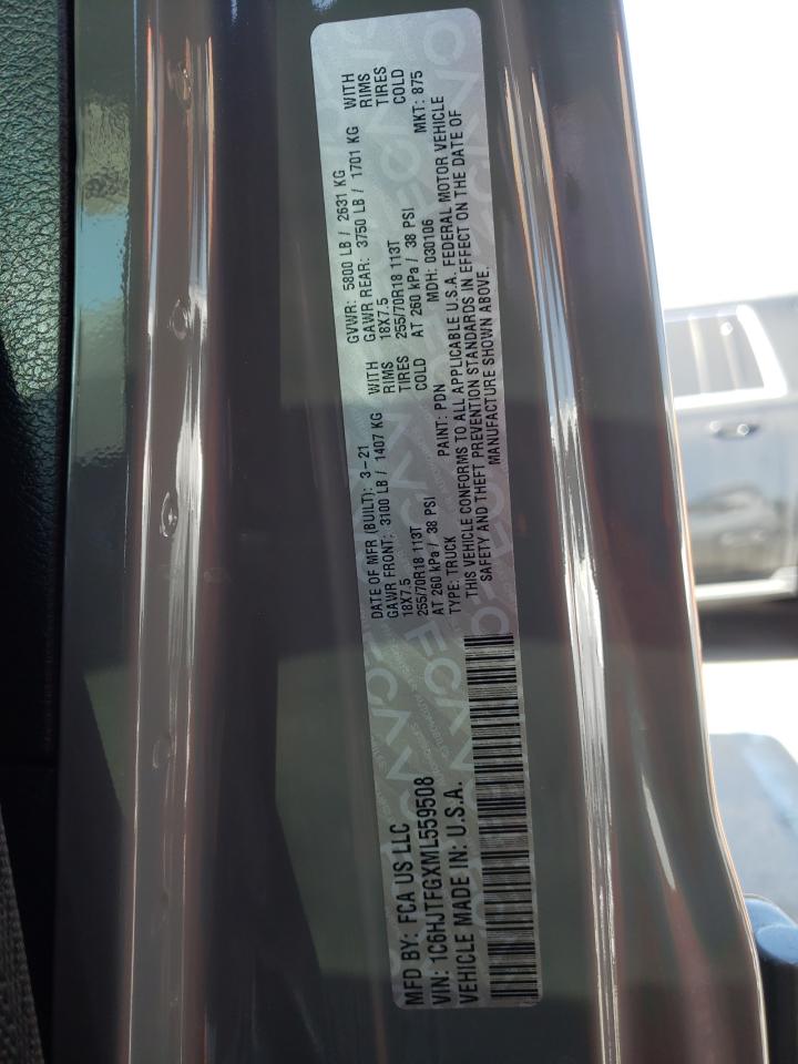 Photo 10 from auction – 2021 JEEP GLADIATOR with VIN 1C6HJTFGXML559508