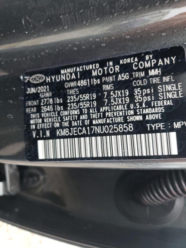 Photo 10 from auction – 2022 HYUNDAI TUCSON LIM with VIN KM8JECA17NU025858
