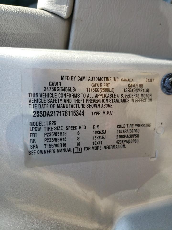 Photo 10 from auction – 2007 SUZUKI XL7 with VIN 2S3DA217176115344