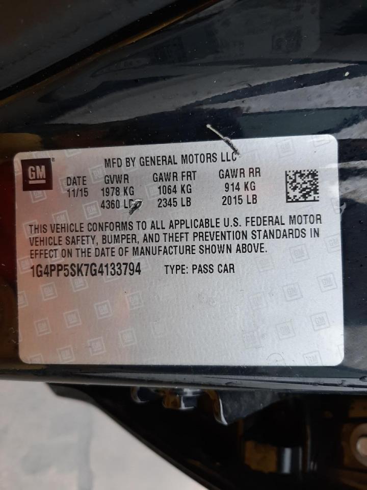 Photo 10 from auction – 2016 BUICK VERANO with VIN 1G4PP5SK7G4133794