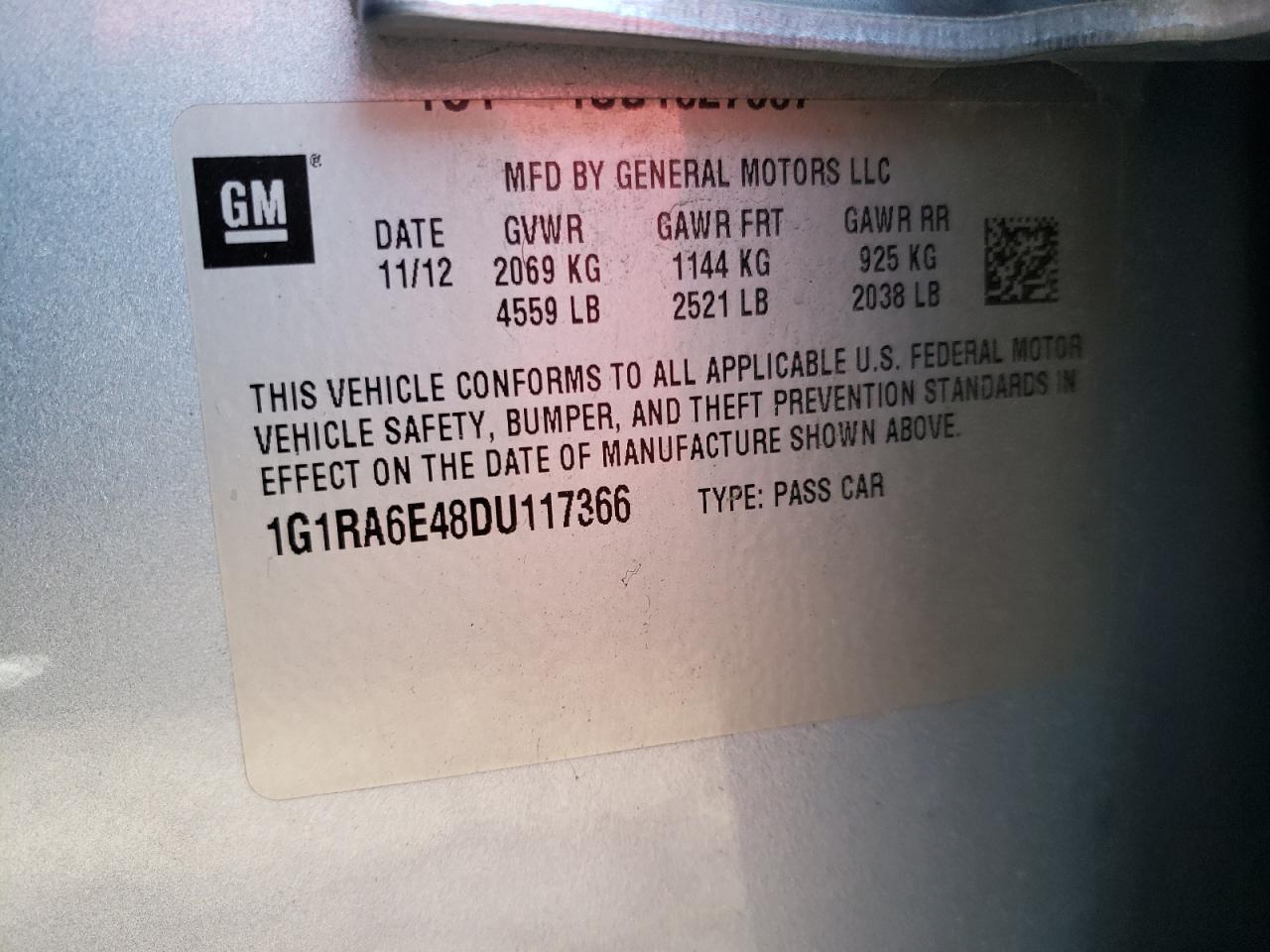 Фото 10 с аукциона – 2013 CHEVROLET VOLT с VIN 1G1RA6E48DU117366