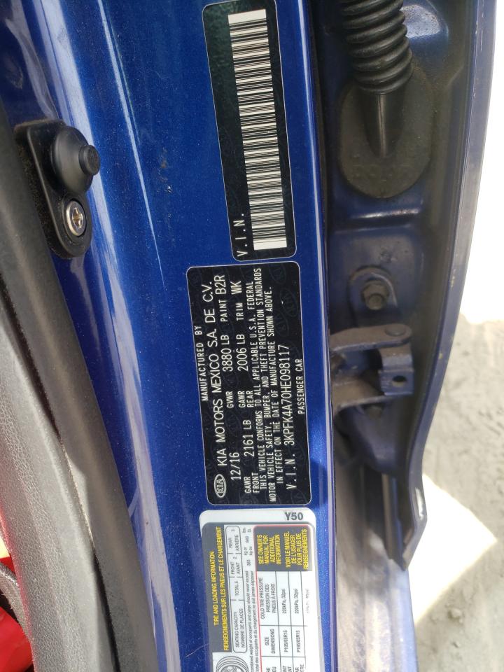 Photo 10 from auction – 2017 KIA FORTE LX with VIN 3KPFK4A70HE098117