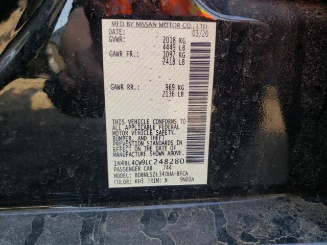 Photo 10 from auction – 2020 NISSAN ALTIMA SR with VIN 1N4BL4CW9LC248280