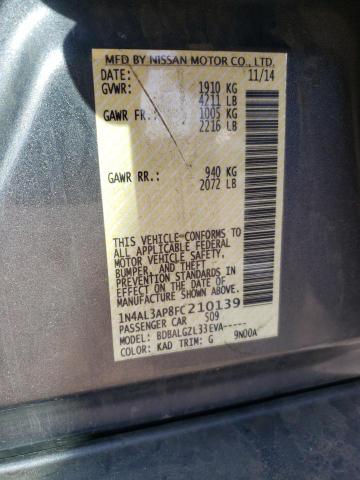 Photo 10 from auction – 2015 NISSAN ALTIMA 2.5 with VIN 1N4AL3AP8FC210139