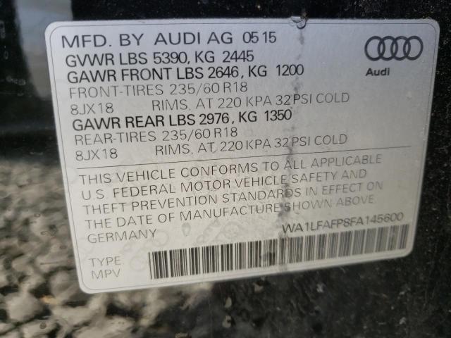 Photo 10 from auction – 2015 AUDI Q5 PREMIUM with VIN WA1LFAFP8FA145600