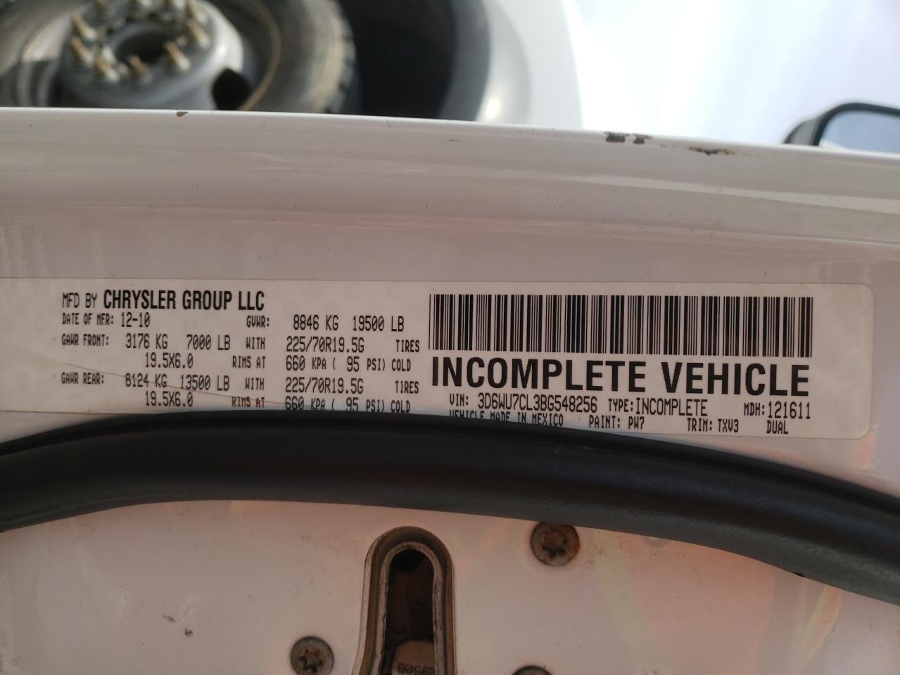 Photo 10 from auction – 2011 DODGE RAM 5500 S with VIN 3D6WU7CL3BG548256