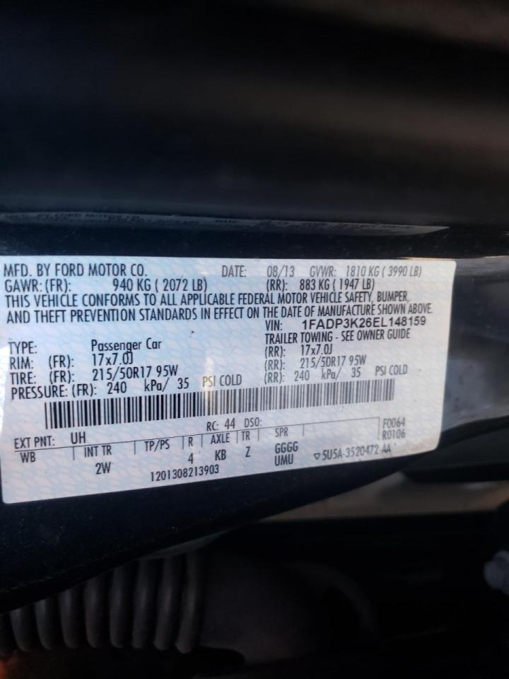 Foto 10 de la subasta – 2014 FORD FOCUS SE con VIN 1FADP3K26EL148159