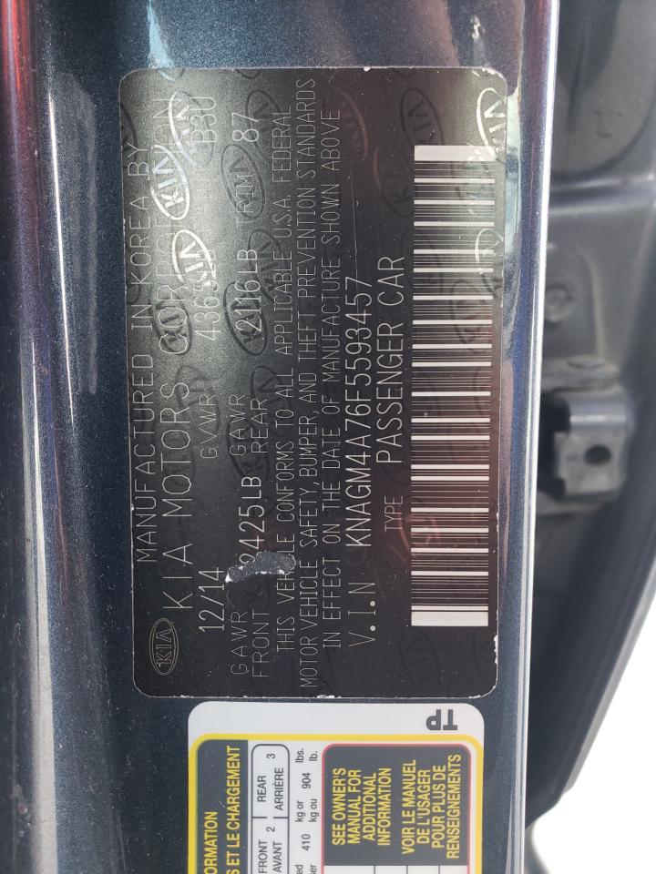 Photo 10 from auction – 2015 KIA OPTIMA LX with VIN KNAGM4A76F5593457