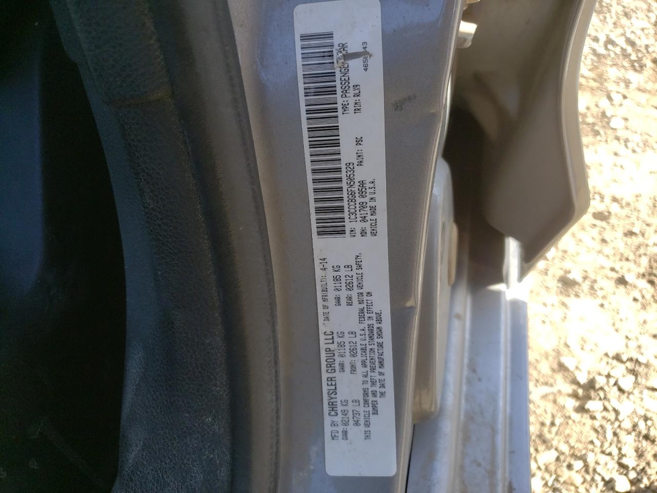 Photo 10 from auction – 2015 CHRYSLER 200 S with VIN 1C3CCCBG6FN505329