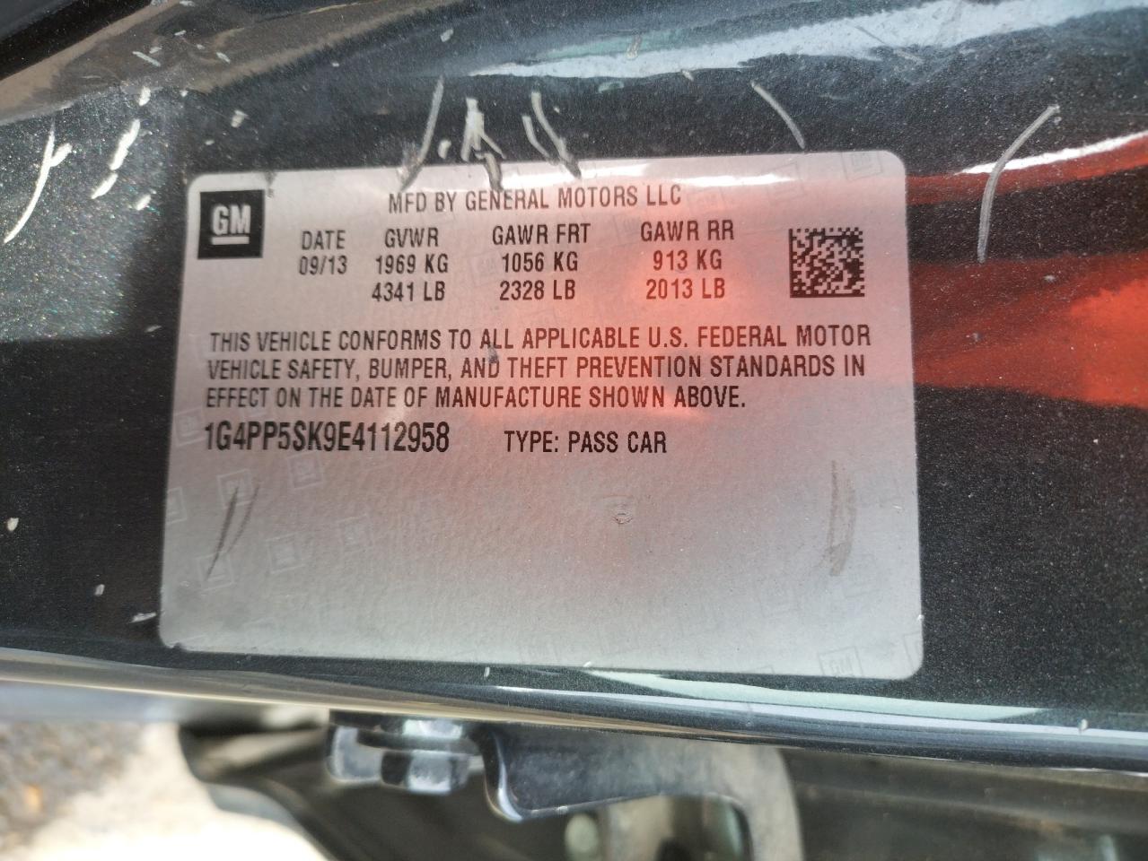 Photo 10 from auction – 2014 BUICK VERANO with VIN 1G4PP5SK9E4112958