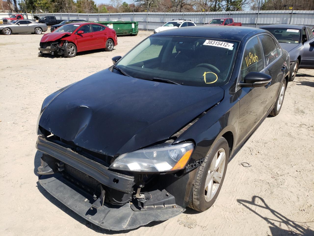 Photo 2 from auction – 2012 VOLKSWAGEN PASSAT SE with VIN 1VWBH7A31CC072277