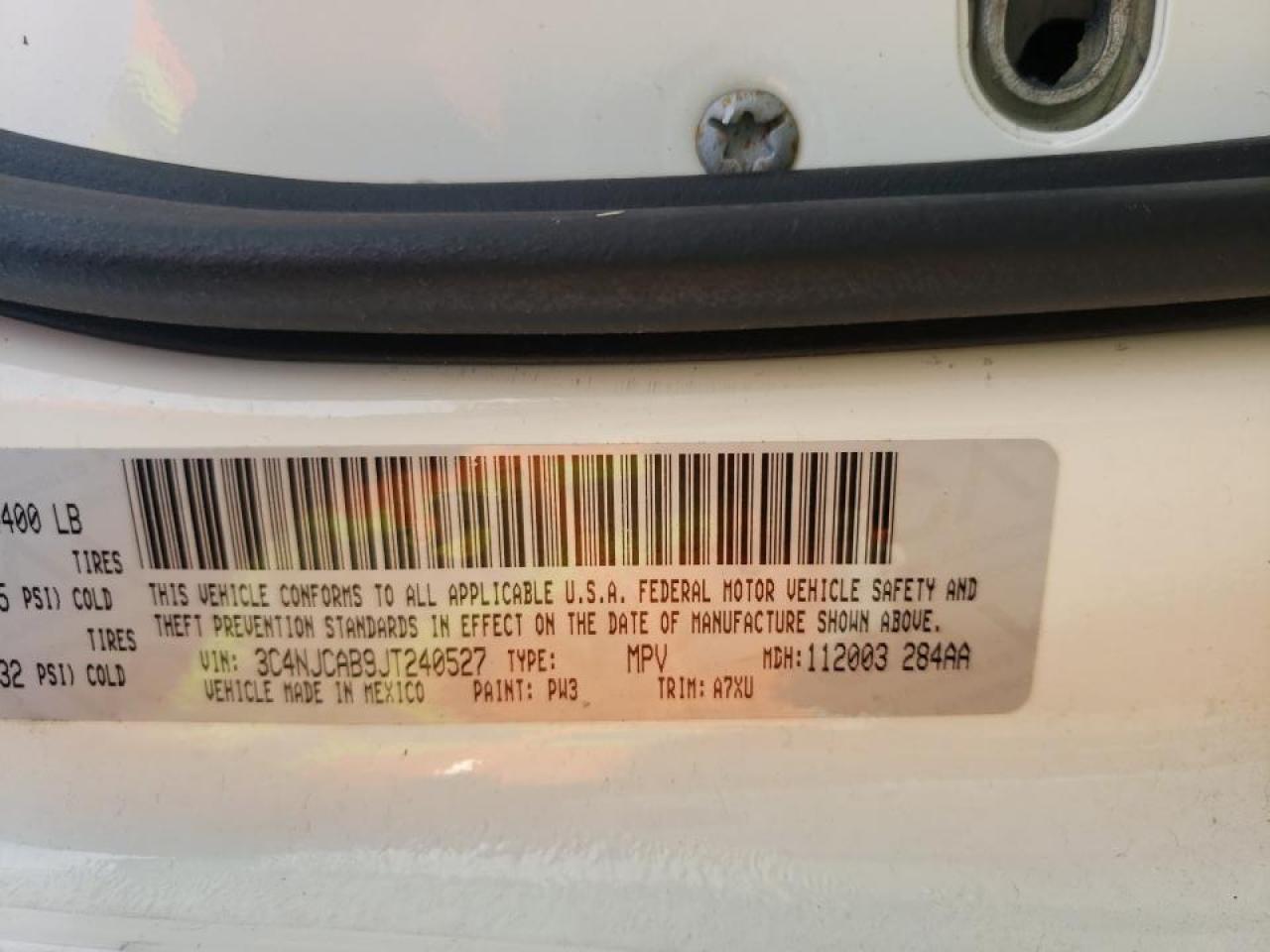 Photo 10 from auction – 2018 JEEP COMPASS SP with VIN 3C4NJCAB9JT240527