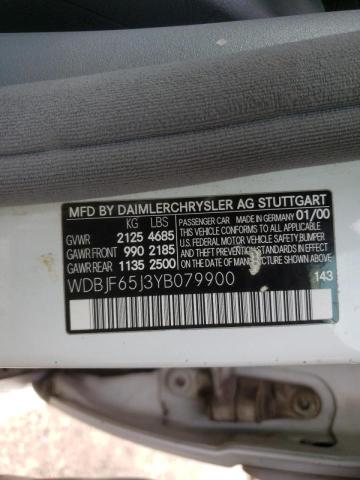 صورة رقم 10 من المزاد - 2000 MERCEDES-BENZ E 320 مع VIN WDBJF65J3YB079900