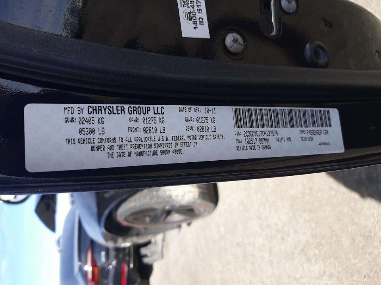 Photo 10 from auction – 2012 DODGE CHALLENGER with VIN 2C3CDYCJ7CH137574