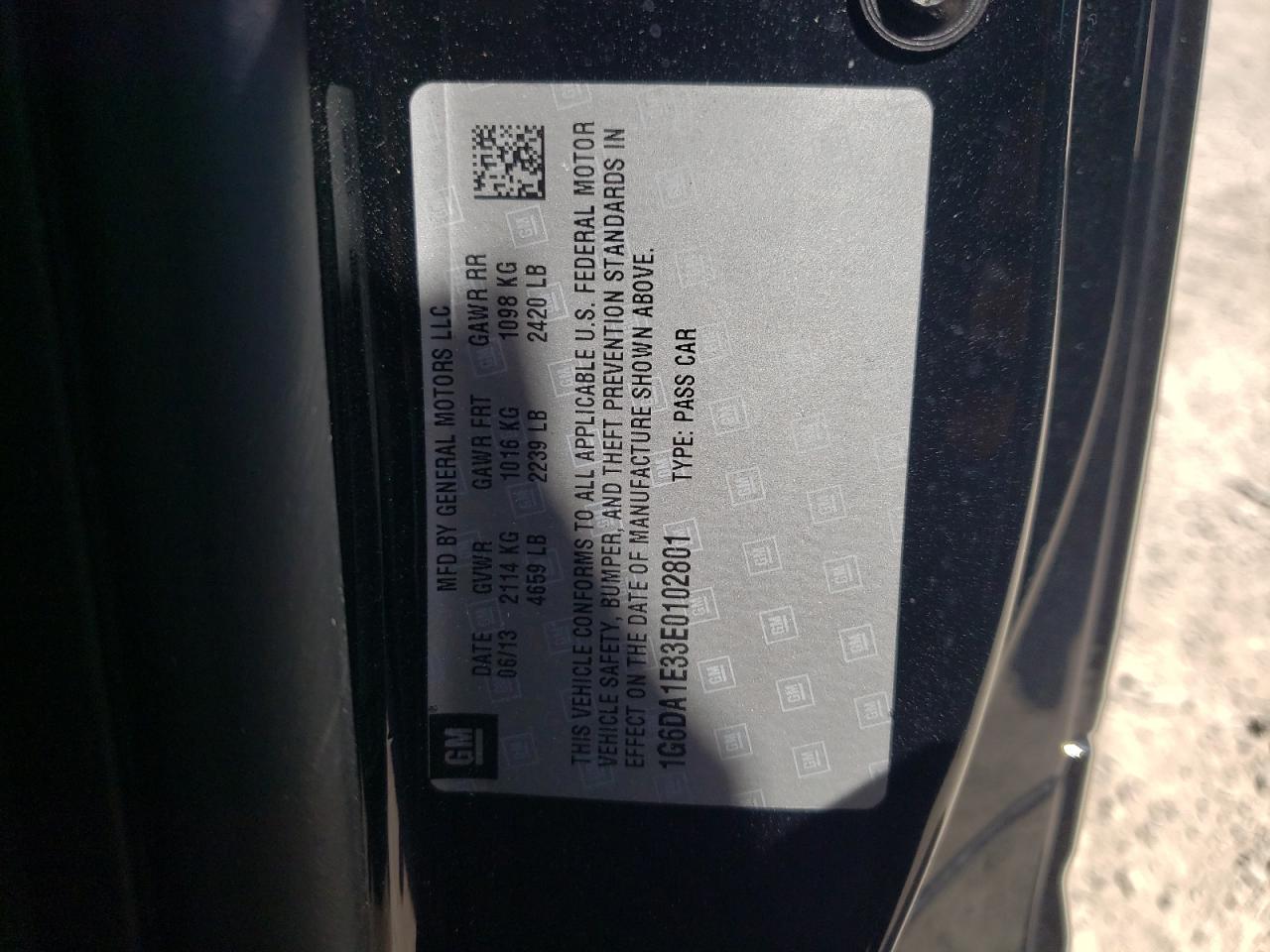 Photo 10 from auction – 2014 CADILLAC CTS with VIN 1G6DA1E33E0102801