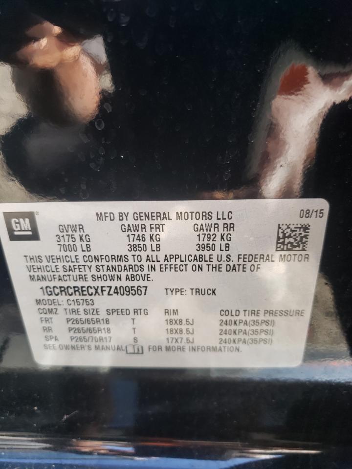 Photo 10 from auction – 2015 CHEVROLET SILVERADO with VIN 1GCRCRECXFZ409567