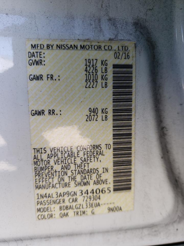 Photo 10 from auction – 2016 NISSAN ALTIMA 2.5 with VIN 1N4AL3AP9GN344065