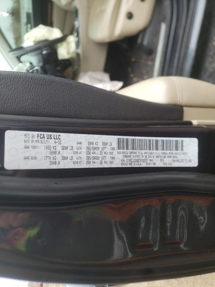 Photo 10 from auction – 2016 DODGE DURANGO LI with VIN 1C4RDJDG8GC416573