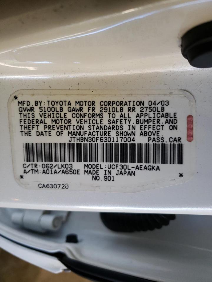 Photo 10 from auction – 2003 LEXUS LS 430 with VIN JTHBN30F630117004