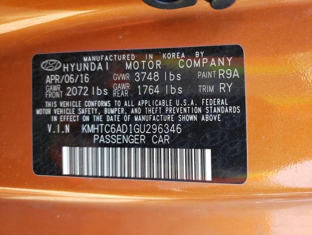 Photo 10 from auction – 2016 HYUNDAI VELOSTER with VIN KMHTC6AD1GU296346