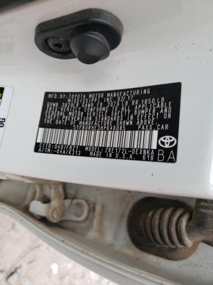 Photo 10 from auction – 2017 TOYOTA COROLLA L with VIN 5YFBURHE3HP646085