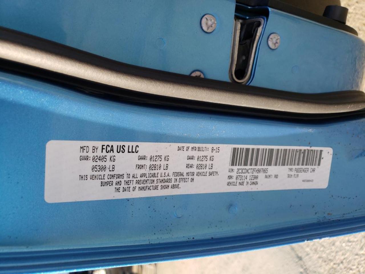 Photo 10 from auction – 2015 DODGE CHARGER R/ with VIN 2C3CDXCT2FH907065