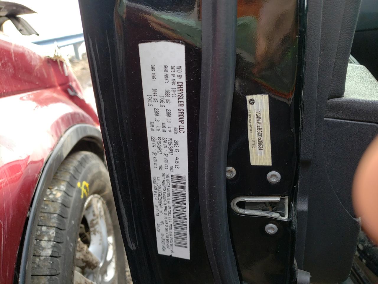 Photo 10 from auction – 2012 JEEP COMPASS LA with VIN 1C4NJCEB6CD530534
