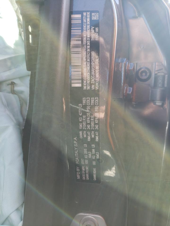 Photo 10 from auction – 2017 JEEP RENEGADE S with VIN ZACCJAAH1HPG05980