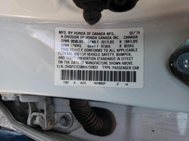 Photo 10 from auction – 2019 HONDA CIVIC SI with VIN 2HGFC1E58KH702823